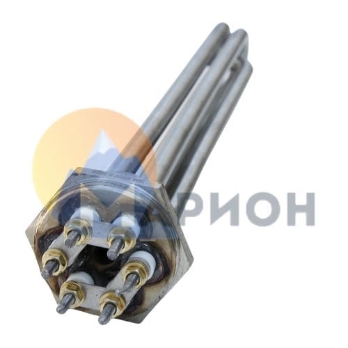 Блок ТЭН 4,5 кВт для воды 310 мм фланец G1 1/2" 220/380 В (трубка + колпак) SZH