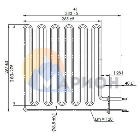 ТЭН для печи Харвия-К ZSB-462, 2750Вт.
