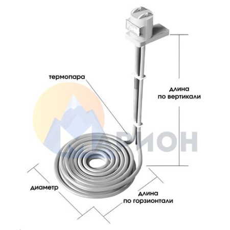 ТЭН фторопластовый, PTFE оболочка, модель HXFL, 2000 Вт, 220 В, 460 мм, D 205 мм